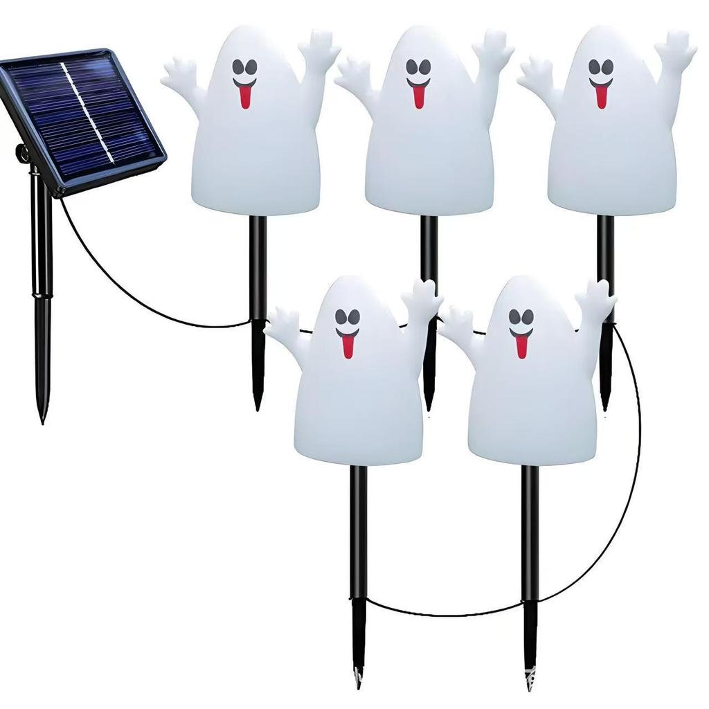 Solar-Powered Halloween Pumpkin Skeleton Ground Lights - Waterproof Outdoor Garden Decor
