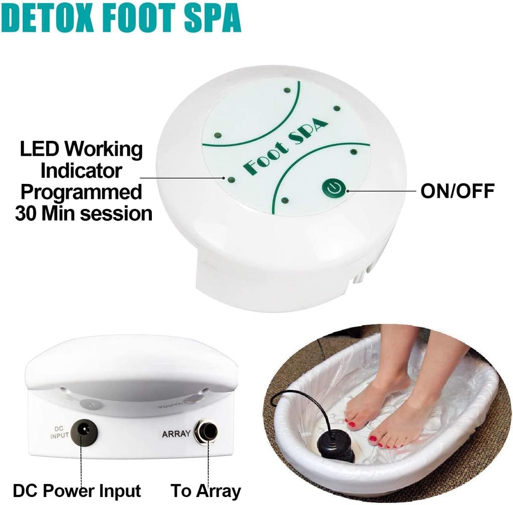 Detox Ion Electric Mini Foot Spa Bath Massager Machine FootBath Cleanse Footspa Vibration Best Care Arrays Aqua Health Therapy