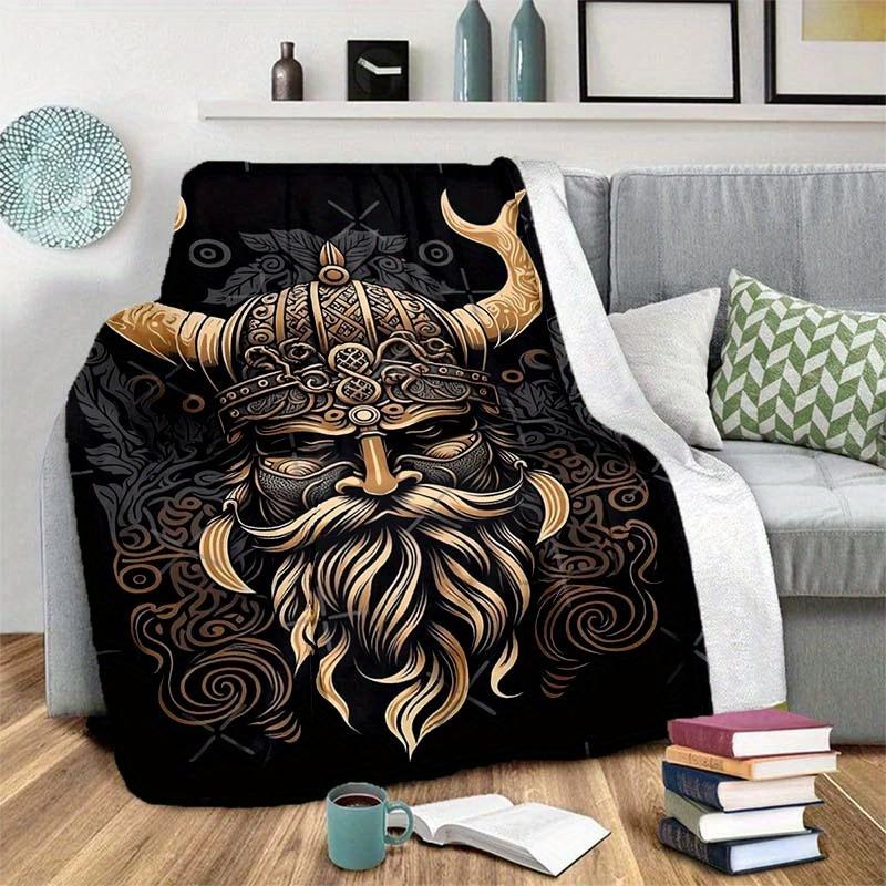 Viking Culture Blanket Soft Warm Throw Blanket Nap Blanket For Couch Sofa Office Bed Camping Travel Multipurpose Gift Blanket For All Season