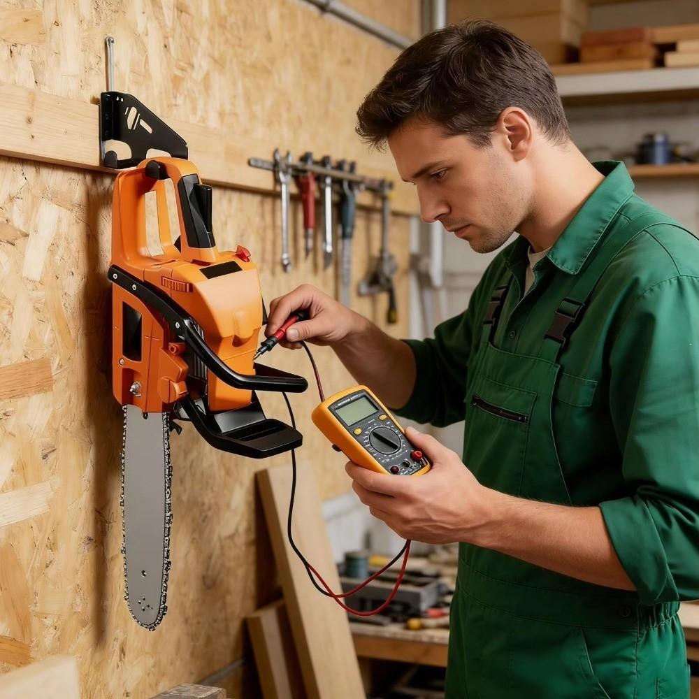 Tool Hanger Metal Chainsaw Wall Mount Space Saver Heavy Duty Chainsaw Hangers Anti-Slip Chainsaw Rack Shed Organization