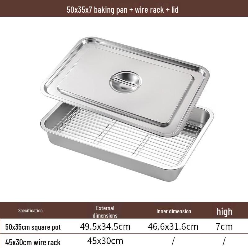 Stainless Steel Deep Draining & Roasting Tray with Lid