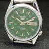 REFURBISHED AUTOMATIC SEIKO 5 MENS WATCH JAPAN MADE GREEN DIAL CUSTOM A440107-2 QV90-a440107