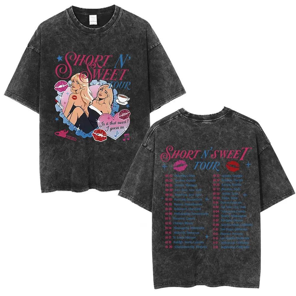 

Sabrina Carpenter Graphic T-shirt Merch Vintage Washed T-shirt Men Women Clothing Cotton Oversized Short Sleeve T Shirt S