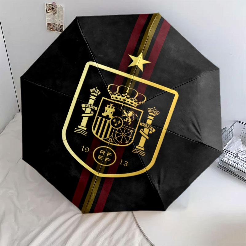 Spain Art pattern, automatic folding umbrella, portable and foldable design, 8 ribs, a Christmas or birthday gift.