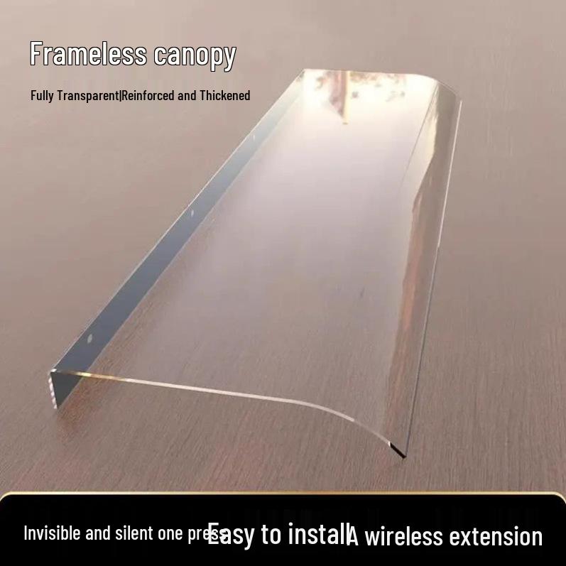 Frameless Transparent Awning: Silent Rainproof Canopy for Doors, Windows, and Balconies