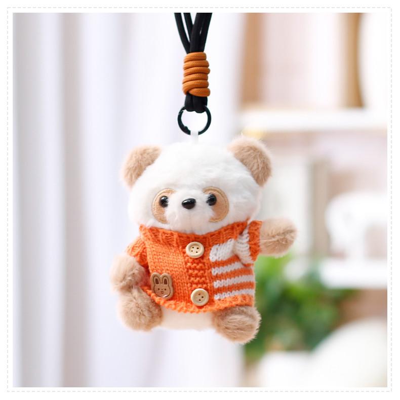 Panda Plush Toy Cute Doll For Kids Gift Girl Bag Charm Keychain With Polyester Filling