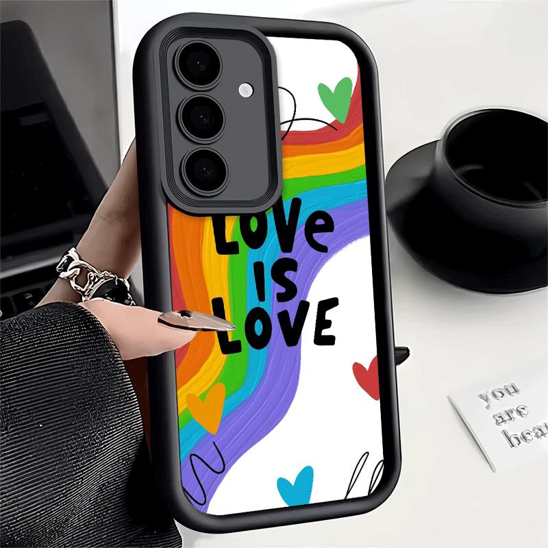 LGBT Rainbow Love Is Love Soft Phone Case for Samsung Galaxy S26 Ultra S25 Edge S24 S23 S22 Plus S21 S20 FE 5G Shell Silicone Fu