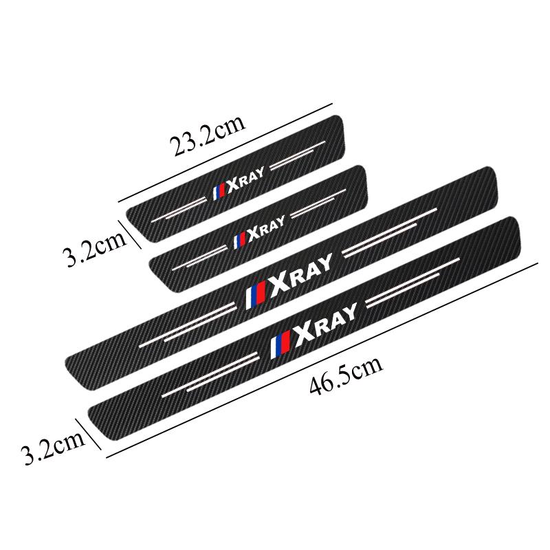 4PCS Carbon Fiber Car Scuff Plate Door Sill Stickers For Lada Vesta Xray Largus Granta NIVA