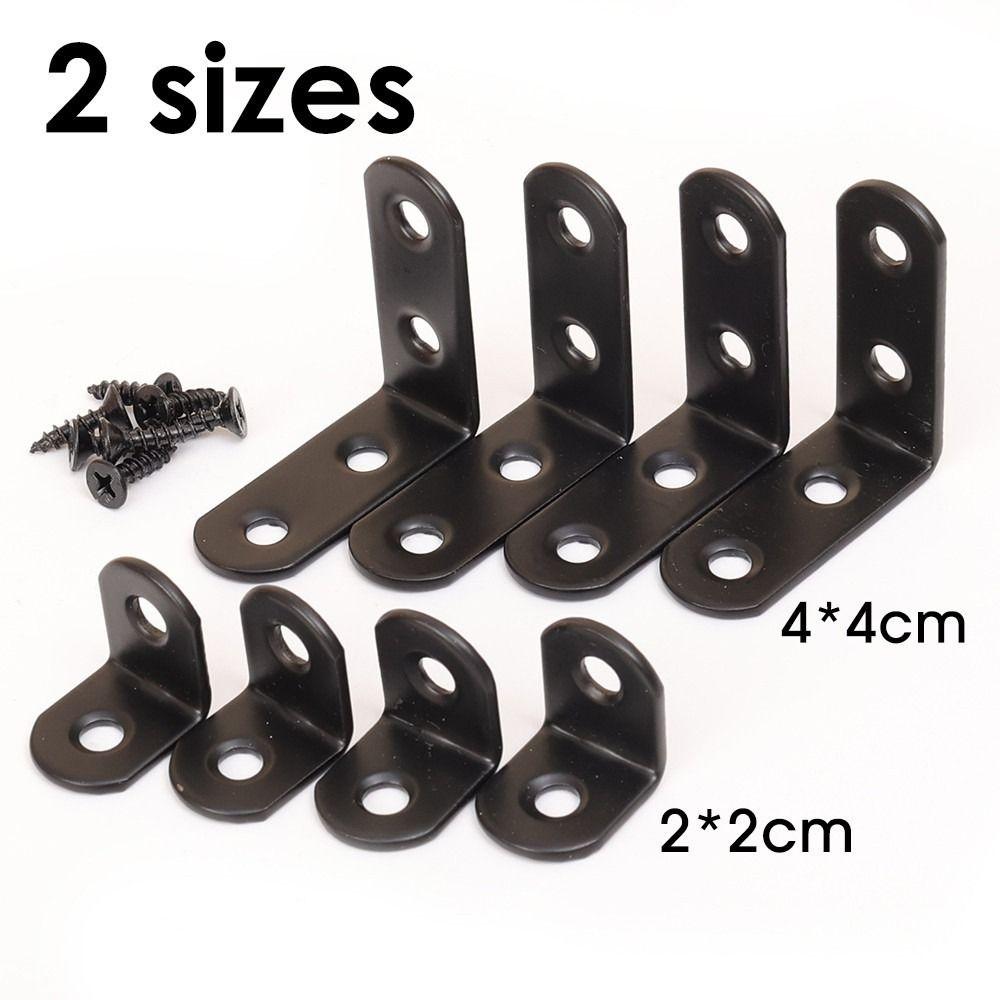 10Sets Furniture Fastener Corner Brace Joint Iron Shelf Support Bracket Durable Angle Bracket