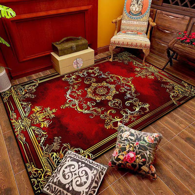 European Luxury Style Rugs Living Room Home Decoration Luxury Bedroom Carpet Washable Mat for Floor Lounge Rug Customizable
