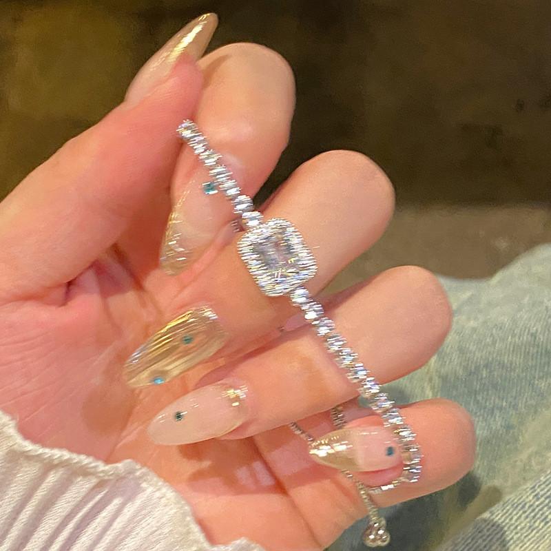 Geometric Zircon Square Adjustable Bracelet For Womens Fashion And Giftgiving