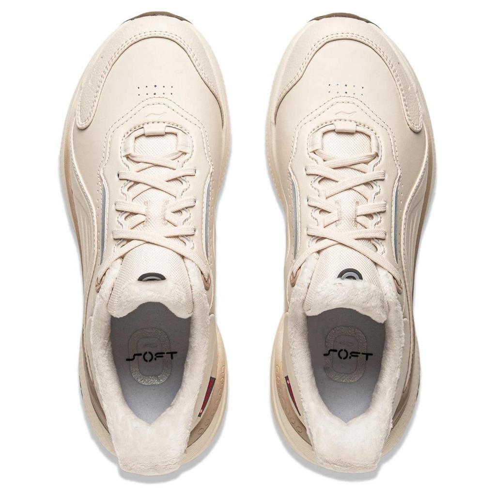 Li-Ning Soft Plus 2 Fleece Simple Comfortable Versatile Durable Lightweight Low-Top Lifestyle Casual Shoes Women sneaker AGLV148-1