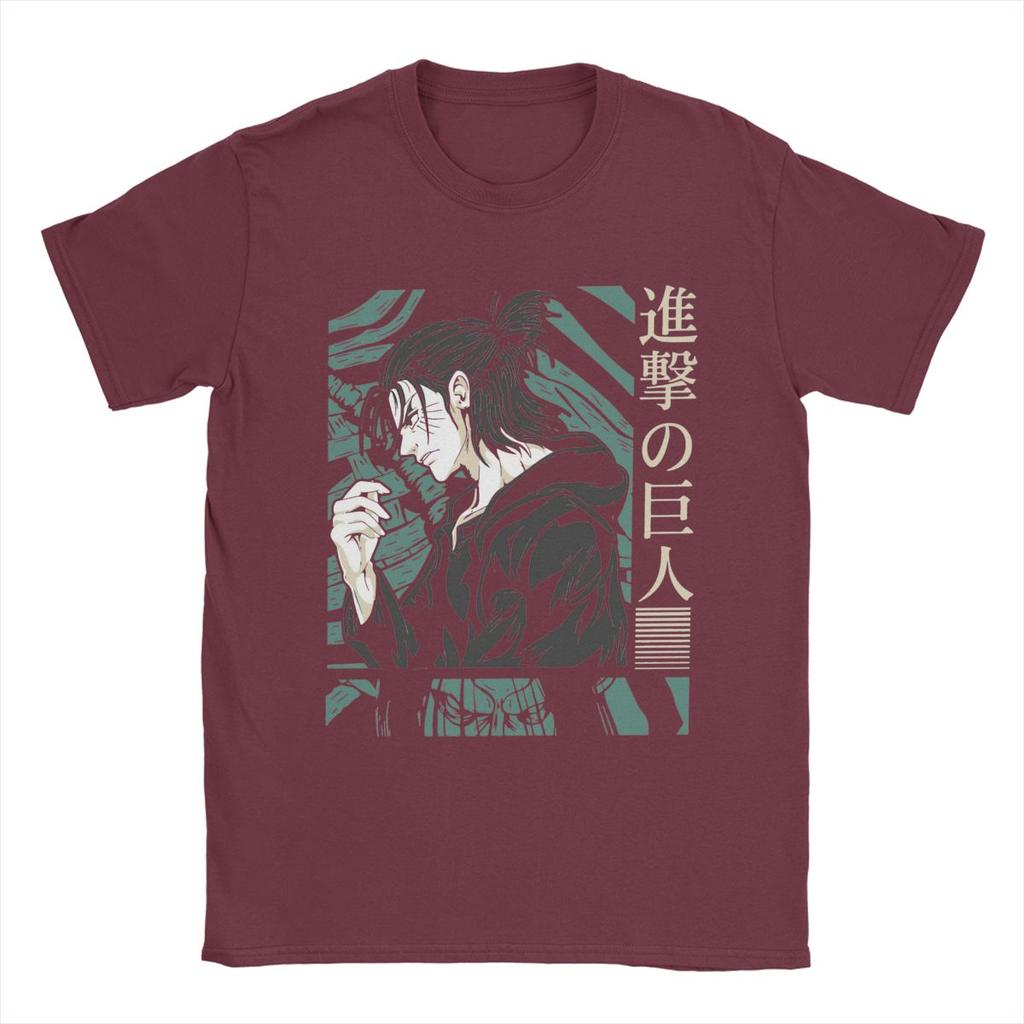 Humorvolle Hoffnung der Menschheit Eren Jeager Yeager AOT Anime T-Shirts Herren 100% Baumwolle T-Shirts Kurzarm T-Shirt Übergröße