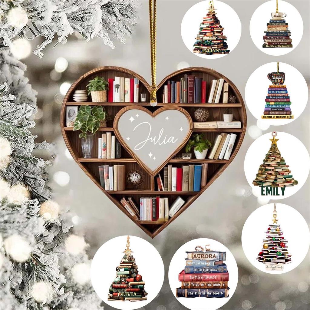 Weihnachten Baum Buch Dekorationen Baum Acryl Ornamente Weihnachten Baum Hängen Anhänger Decor