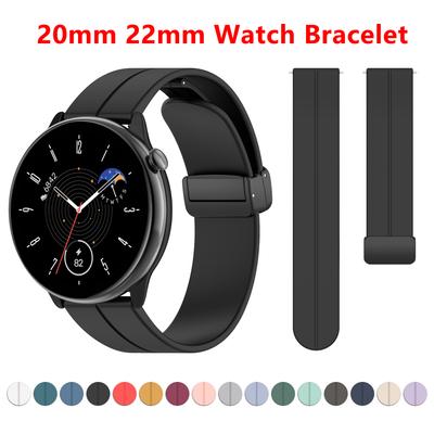 Pulseira de relógio de 20mm 22mm, para amazfit gts gtr 4/2/2e/3/3 pro/42mm 47mm/gts 2 mini/bip u pro/3, pulseira magnética para huawei gt2 gt3