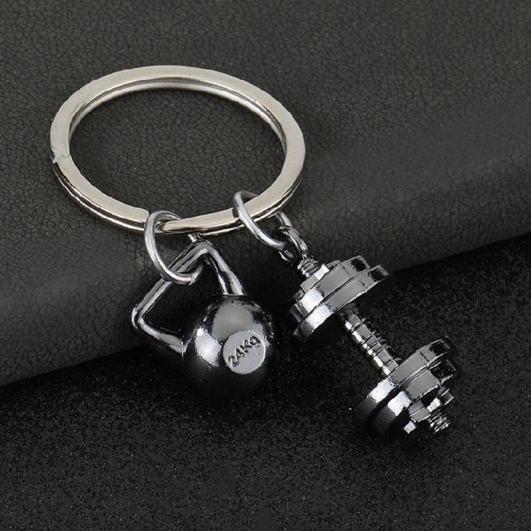 Versatile Mini Dumbbell Keyring For Keys Bags Decors Zinc Alloy Fitness Accessory Gift For Gym Goers