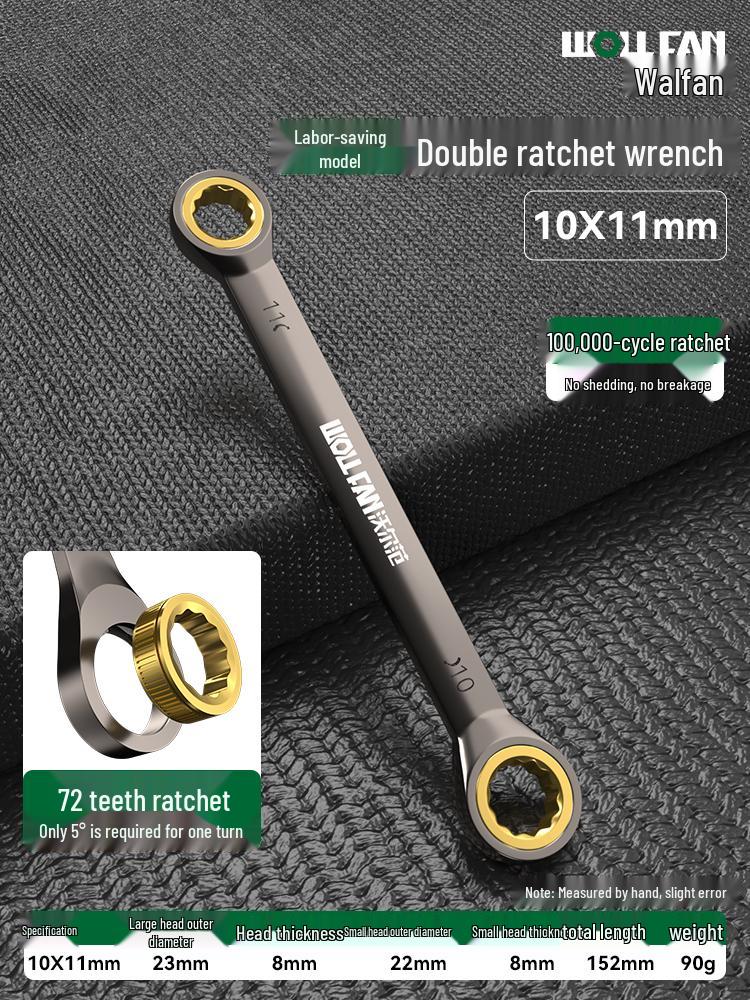 Dual-Ended Ratchet and Flower Wrench Set: Labor-Saving, Quick Two-Way Wrench Tools for Auto Repair (Sizes 8-27).