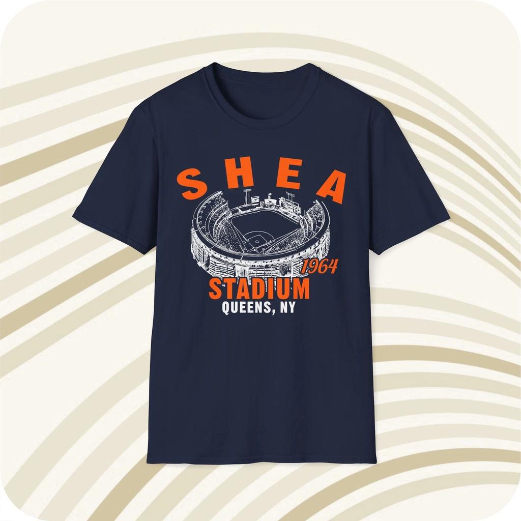 Throwbackmax Shea Stadium 1964 Classic Cut Baseball T shirt - New York Mets