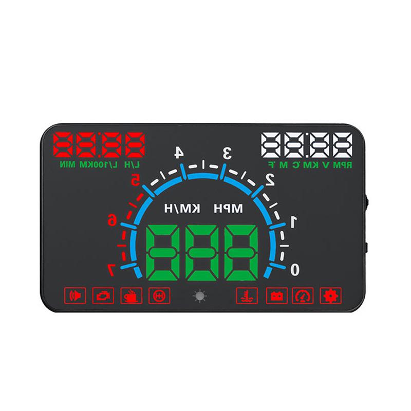 Informações de Condução do Carro Head Up Display Velocímetro Consumo de Óleo Velocidade Temperatura da Água Projetor de Para-brisa HUD OBD2 Caminhão