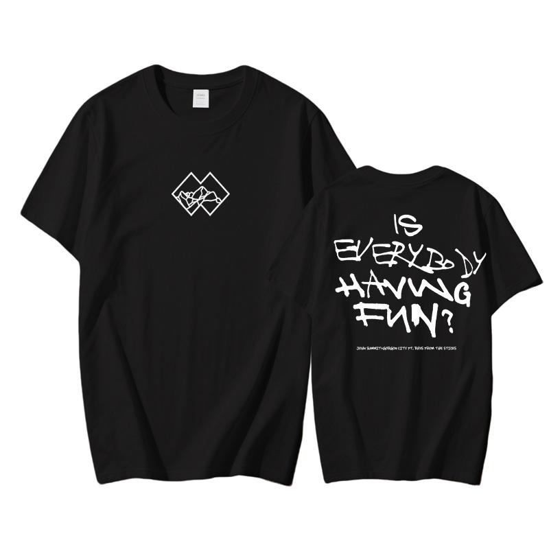 John Summit 2025 New Summer T-shirt 100%Cotton Hip Hop Tshirts Sleeve Printing Punk T Shirt Gothic Streetwear O-neck Tops