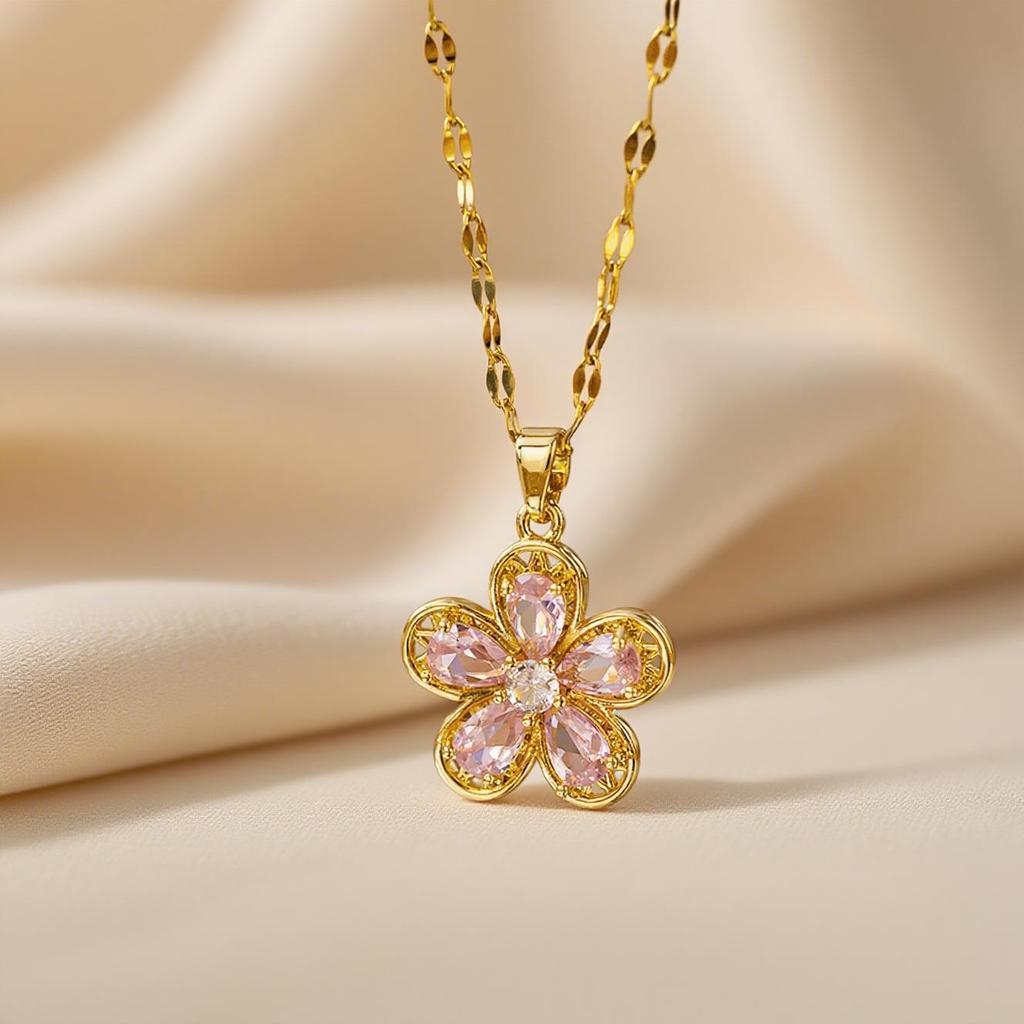 Elegant Light Luxury Zircon Necklace for Women - Gold-Plated, Simple Clavicle Chain