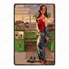 Russian Text Vintage Poster Girls Metal Tin Sign Home Bar Decor