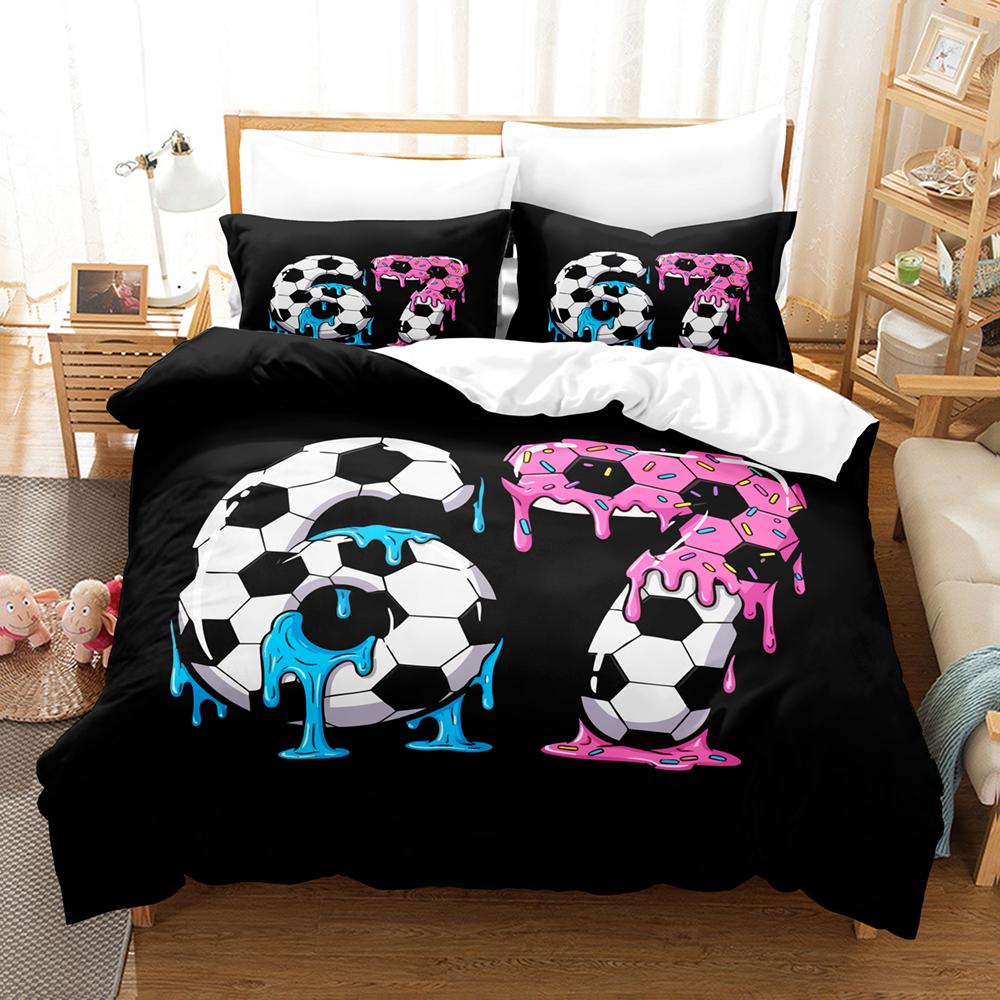 SIX-SEVEN! Duvet Cover Set (No Filling) Y2K 67 Fashion Soft Bedding Set Single Twin Full Size Gift For Kid Bedroom Decor