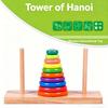 Wooden Tower of Hanoi Rainbow Stacking Toy Kids Color Recognition Sorting Ring Matching Block Early Educational Puzzle GiftMX003