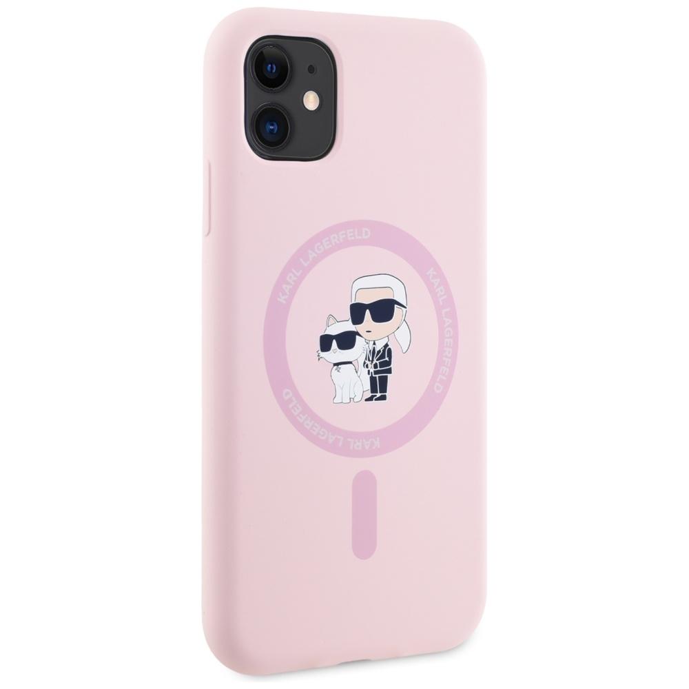 Etui do iPhone 11 Karl Lagerfeld Silicone MagSafe Różowe