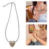 Colorful Resin Love Heart Necklace Stylish Love Heart Necklace Adornment Personalized Heart Pendant Neckchain Charm