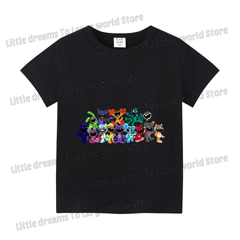 Smilings Critters Tshirt for Girls Boys Cartoon Tee Summer Anime Printed Tops Short Sleeve Tshirts Children Breathable Clothes