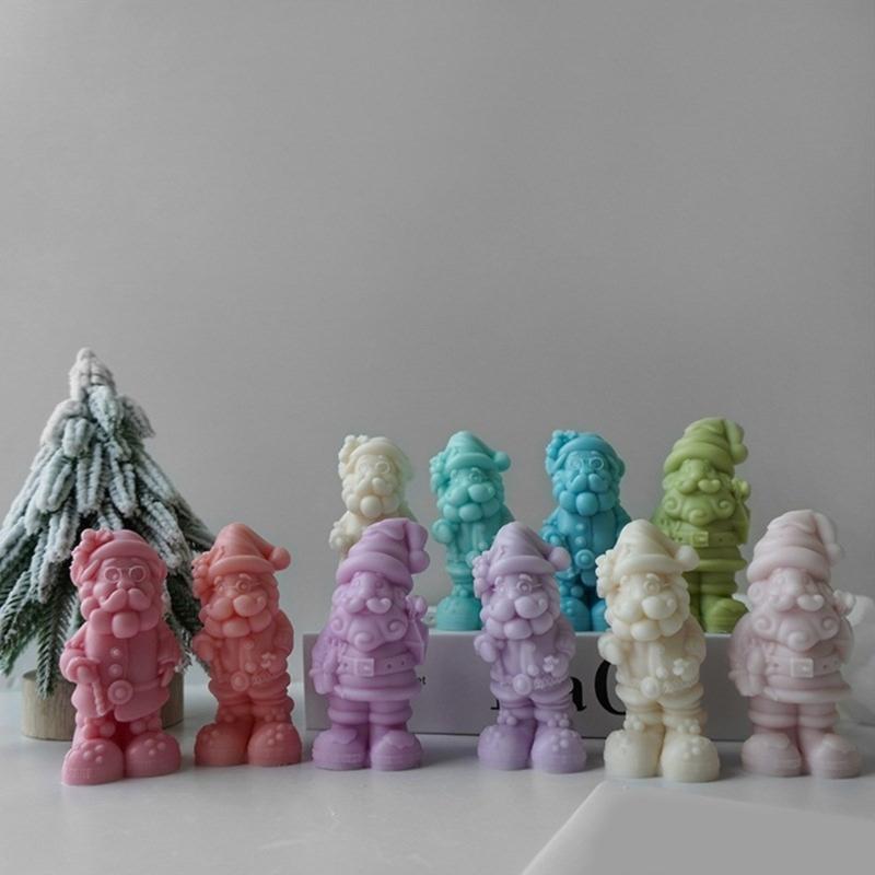 Elastyczna silikonowa forma do formowania świec w kształcie Świętego Mikołaja, forma do aromaterapii, forma do robienia ozdób ręcznie robionych