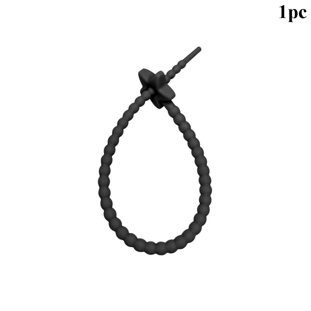 22CM 1Pc 12 Color Silicone Reusable Bag Ties Twist Wire Fasten Cable Zip Tie Headset Data Line Universal Magic