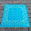 Used 80s~ Turquoise Blue Vintage Made In USA Bandana