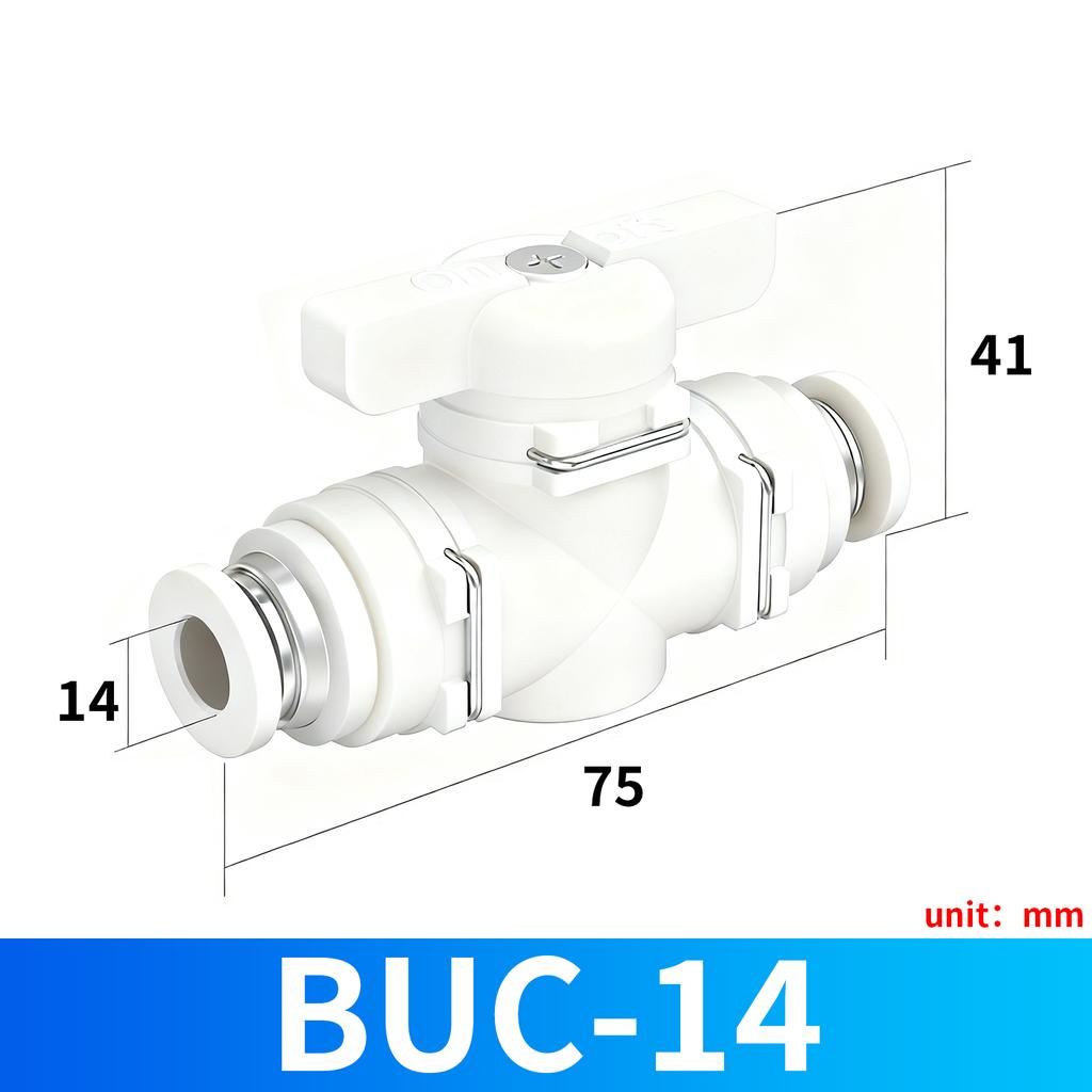 BUC 4mm 6mm 8mm 10mm 12mm 14mm 16mm Connettore Rapido Pneumatico a Innesto Manuale Valvola a Rotazione Interruttore Manuale Limitatore di Corrente
