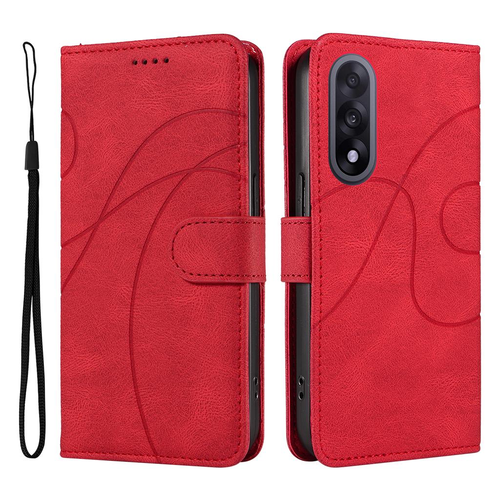 For OnePlus Nord 5 5G/OnePlus Ace 5 Ultra 5G Wallet Case Leather Phone Cover Stand with Curved Line Design