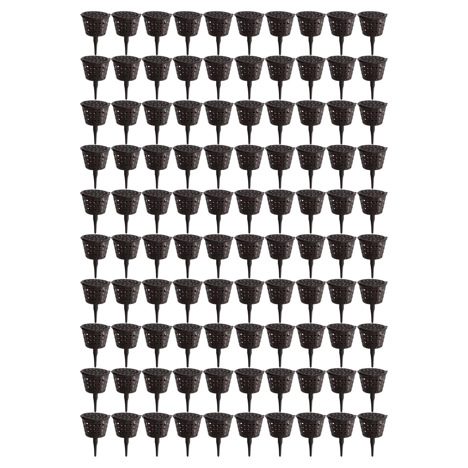 

100 шт. Пластиковая сетчатая корзина для удобрений с крышкой, сетчатый горшок для посадки удобрений для суккулентов, орхидей