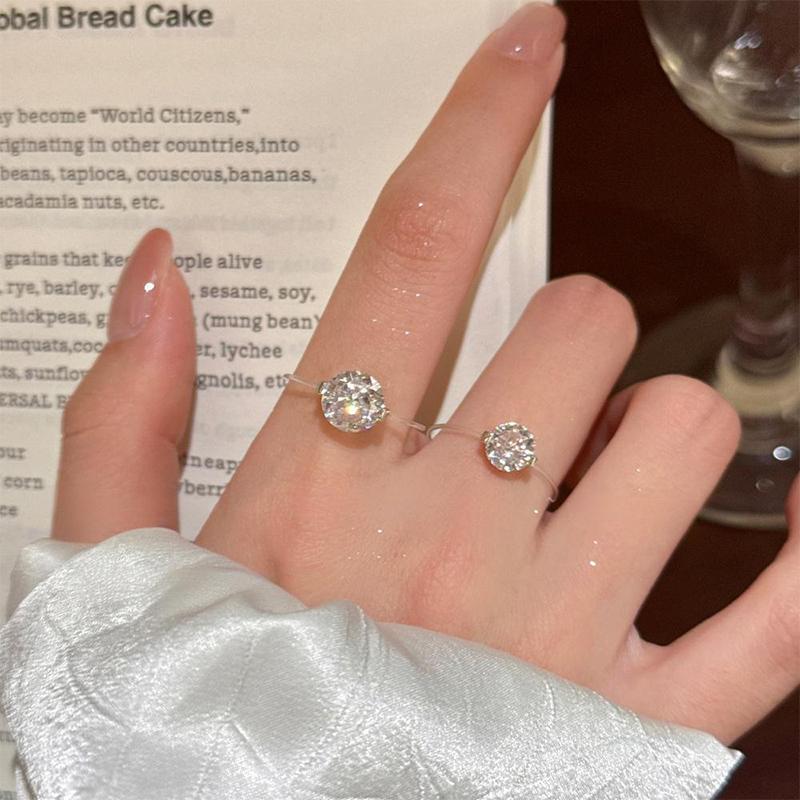 Fashion Zircon Ring For Women Transparent Fishing Line Rings Jewelry Gift