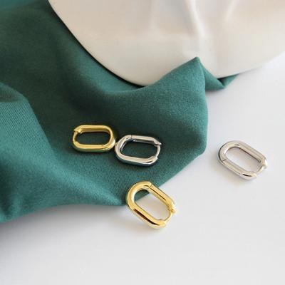 U-förmige Ohrschnalle Ohrringe Damen Sommer Einfache Kalte Wind Kleine Geometrische Oval Hohle Ohrringe