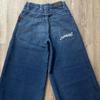 Mens Relaxed Fit Straight Leg Denim Pants With Vintage Embroidery Print Hip Hop Streetwear Harajuku Style