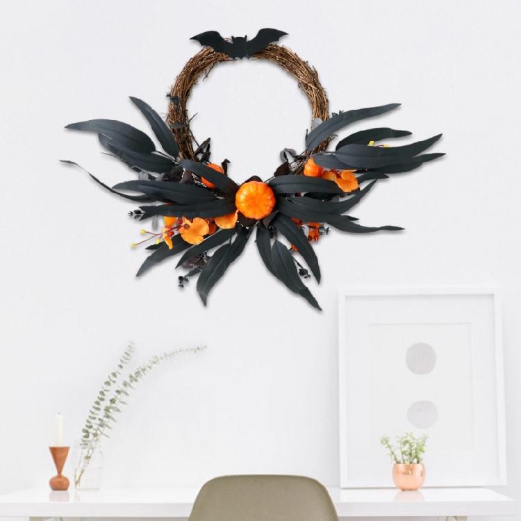 Wall Mounted Realistic Flower Wreath Eye Catching Garlands for Halloween Enthusiasts Door Hangings Party Essential