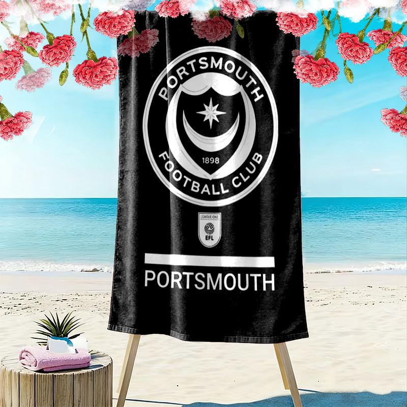 Portsmouth F.C Beach Towel, Large Soft Quick Dry Towel for Beach Camping Swimming