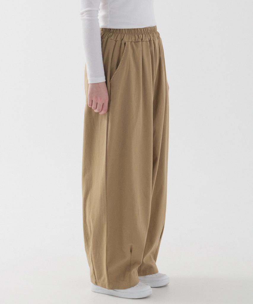 PIANER Washed Cotton Balloon Pants (Dark Beige)