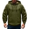 Men's Cargo Hoodie | Drawstring Multi-Pocket, Solid Color For Outdoor & Casual Wear