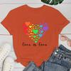 (Premium T-Shirt)Damenmode Sommer T-Shirts LGBT Love Is Love Letter Print T-Shirts Weibliche Kurzarm Grafik T-Shirt Casual T
