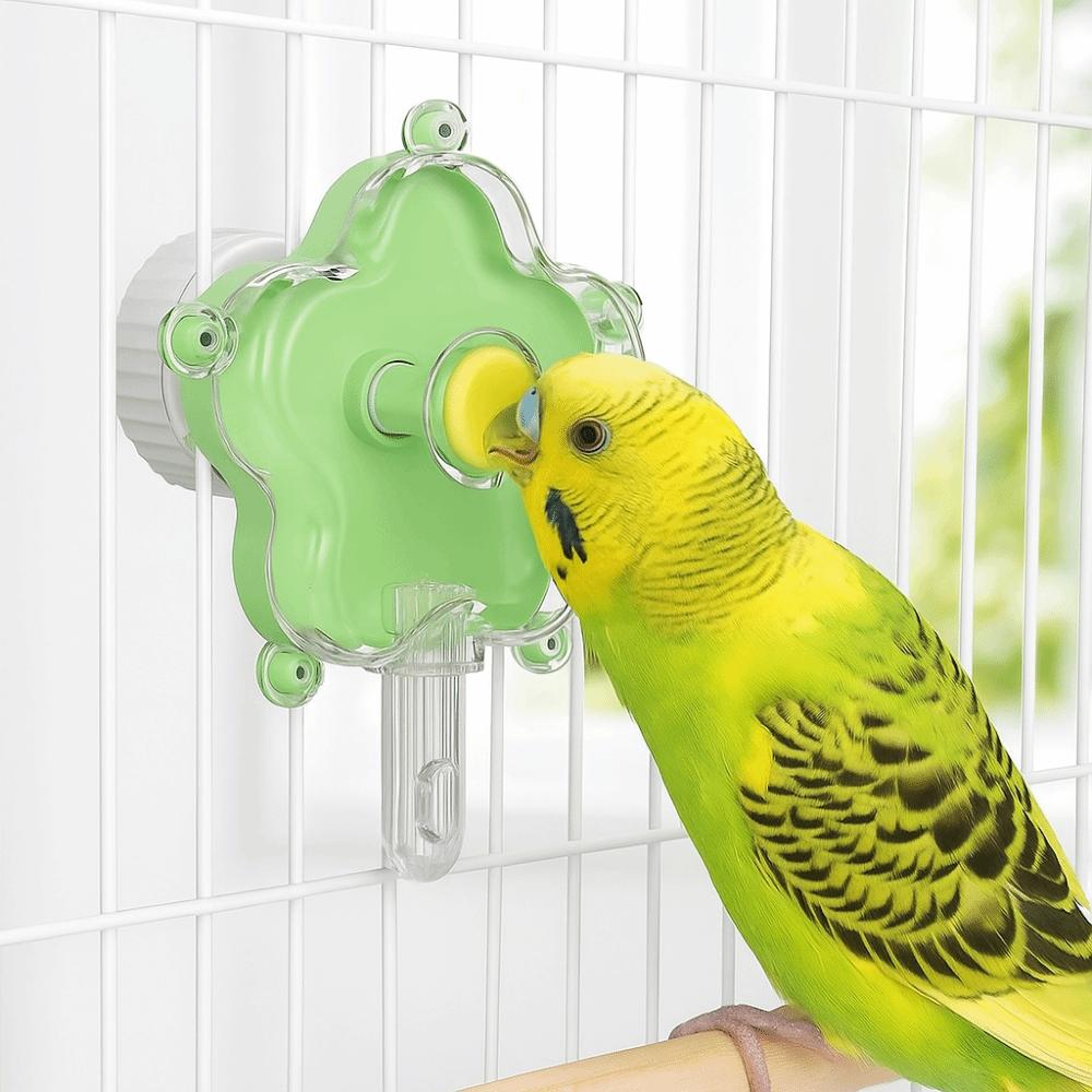 Flowers Shape Rotating Bird Feeder Adjustable Gnawing Function Bird Foraging Plastic Bird Interactive Foraging Activity