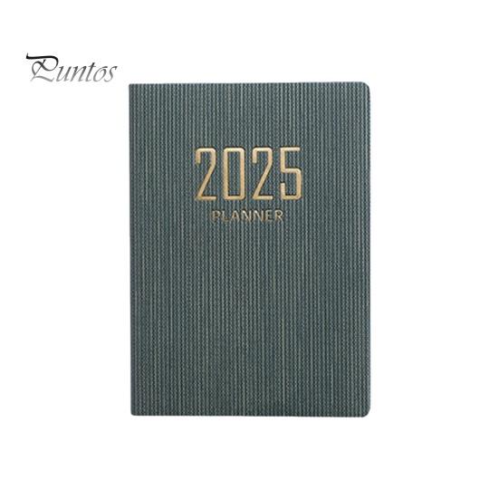 

Плотная бумага Блокнот Гладкое письмо Без растекания чернил Обложка из искусственной кожи 2025 Планировщик Устойчивый к чернилам бумажный планировщик темно-зеленого