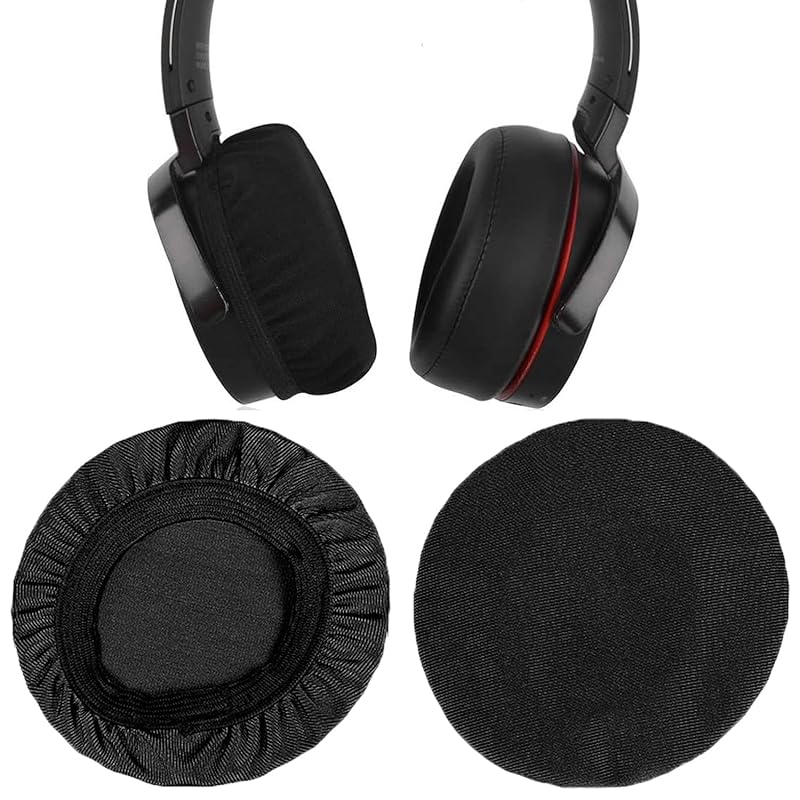 

Stoooduo headphone 1 pair set 80mm headphone cover ear pads Headband cover (black)