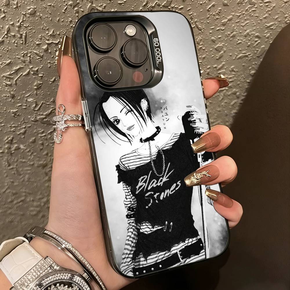 A-Anime Cool Nana O-Osaki Line Phone Case For iPhone 17,16,15,14,13,12,11 Plus,Pro Max,XS,Colorful Silver Phone case Funda Cover iPhone15