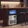 Commercial Ice Maker Machine, 45kg/24H Stainless Steel Under Counter or Freestanding Ice Machine, Silver